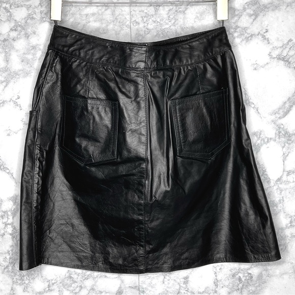 ⭐️ MARCO MORANI 80s LEATHER Fully Lined Pencil Skirt Women’s 28 Inch Waist - Picture 4 of 15